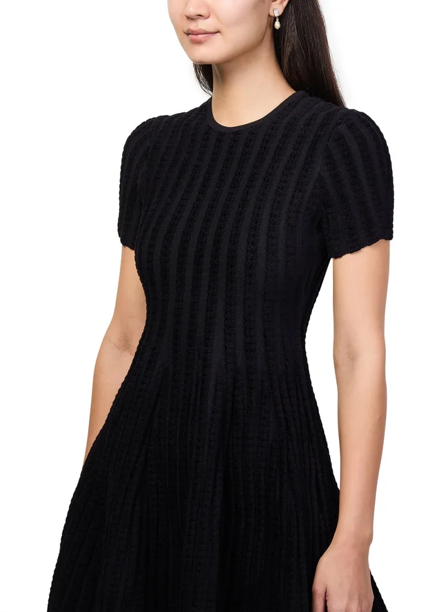 MCQUEEN Asymmetric mini dress in Black 58% viscose, 35% polyamide, 5% polyester, 2% elastan, photo 4 of 6 from 24S (US)