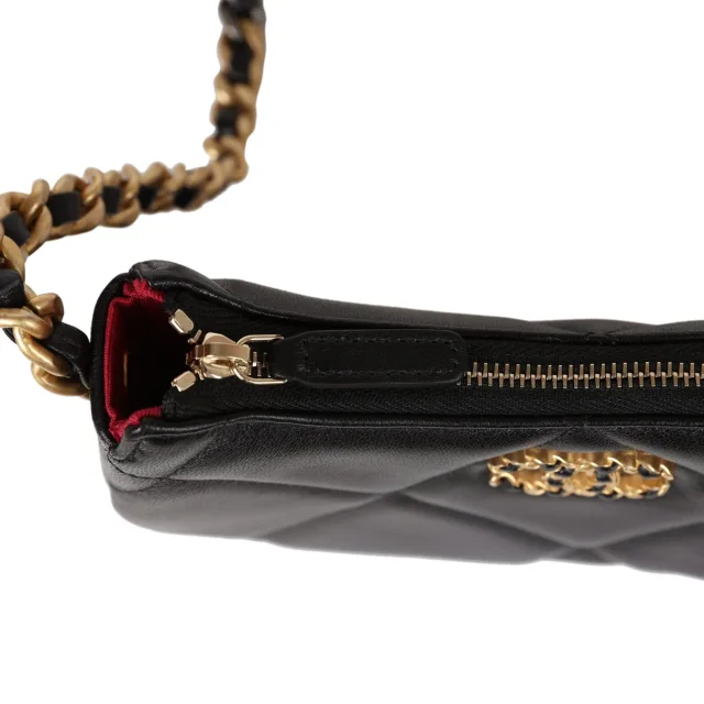 Chanel 19 Hobo Chain Bag Black Calfskin Mixed Metal Hardware in Black Calfskin from Madison Avenue Couture, photo 7 of 10