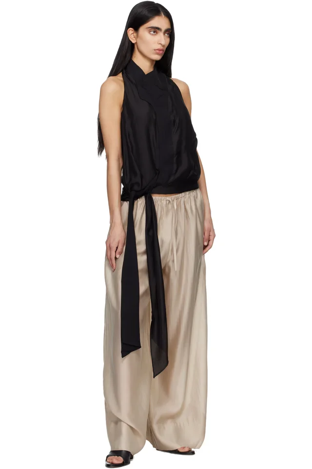 Entire Studios Beige Vento Wide Leg Trousers, photo 4 of 4 from SSENSE