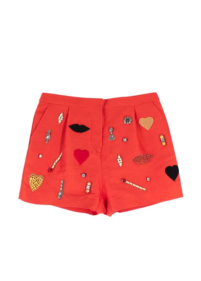Stella McCartney Orange Embellished Tailored Shorts in Orange from HEWI