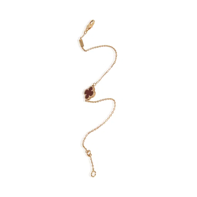 Van Cleef & Arpels Rose Gold Carnelian Sweet Alhambra Bracelet 18k in Pink from HEWI