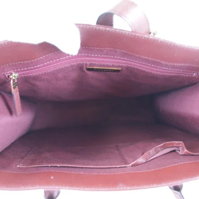 Burberry Check Canvas Leather Tote Bag in Red Canvas from LuxUness, photo 9 of 9