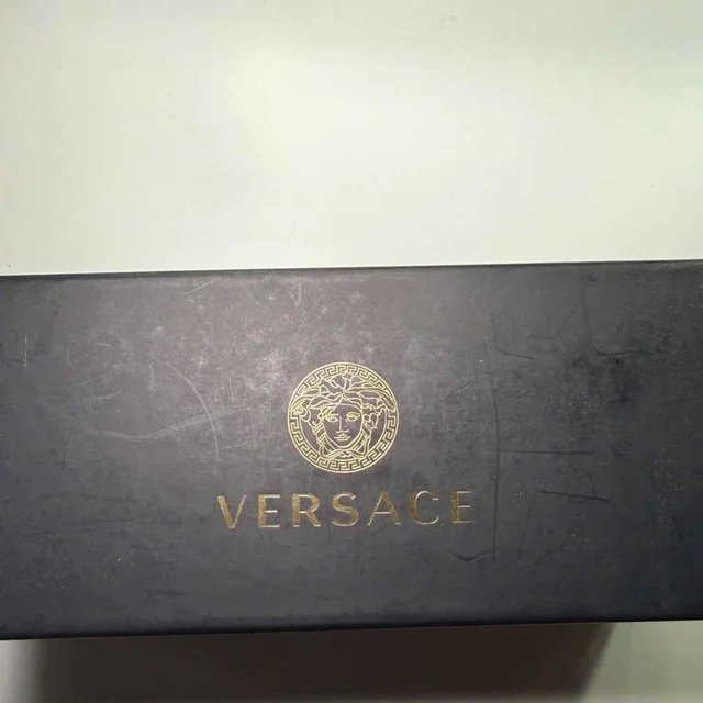 Versace Men's Cat eye Sunglasses - Black/Silver in black|gray|silver from Depop, photo 3 of 4