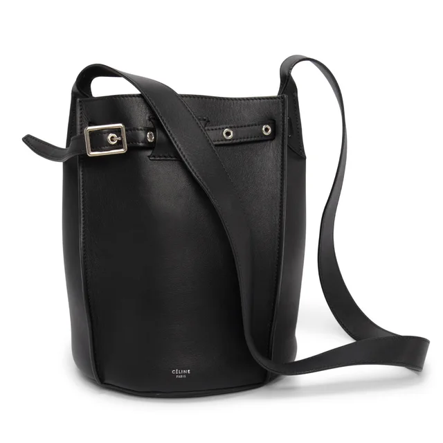 Celine Smooth Calfskin Big Bag Bucket Bag in Black Calfskin from Blue Spinach
