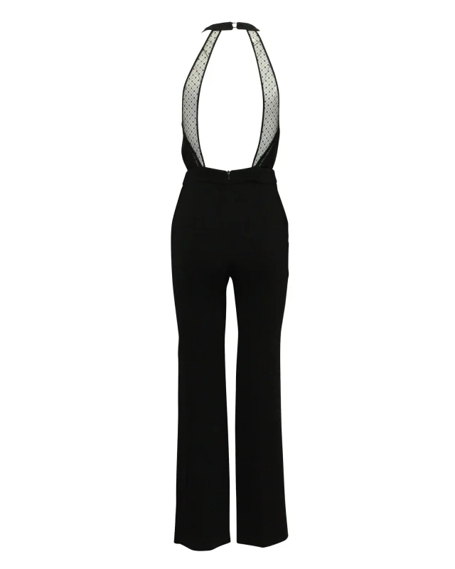 ba&sh Saudry Open-Back Jumpsuit in Black Polyester in Black, photo 3 of 5 from ShopSimon