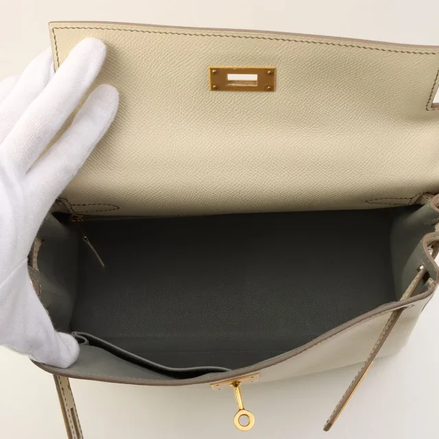Hermès 2018 Kelly 28 Craie in White Epsom leather from VINTAGE QOO TOKYO, photo 5 of 13