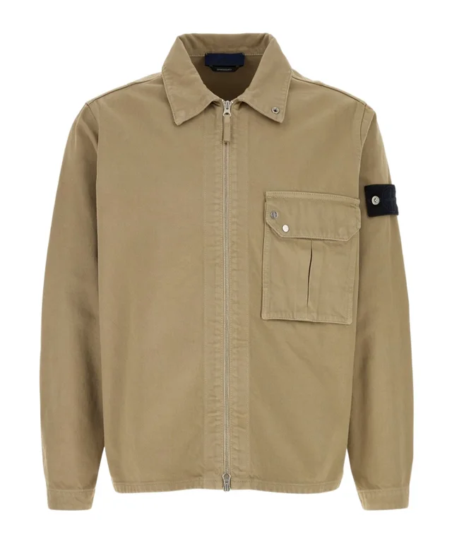 Stone Island Logo Patch Zip-Up Overshirt from SENSER, photo 1 of 1