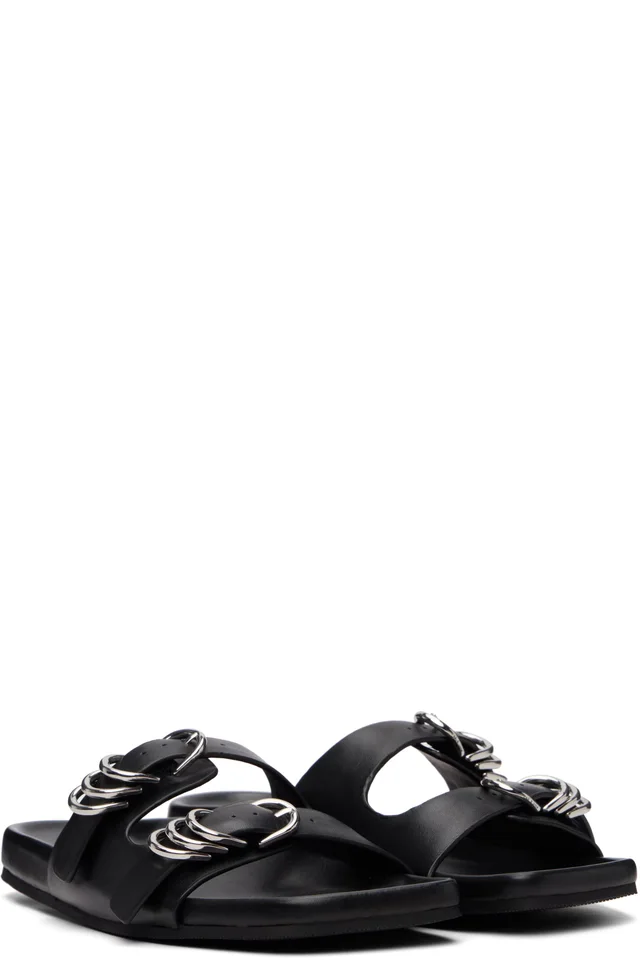 rag & bone Black Rue Leather Sandals, photo 4 of 5 from SSENSE