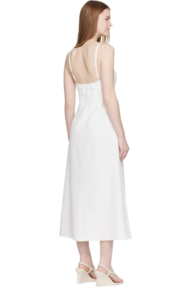 Sandy Liang White Pilton Midi Dress, photo 3 of 4 from SSENSE