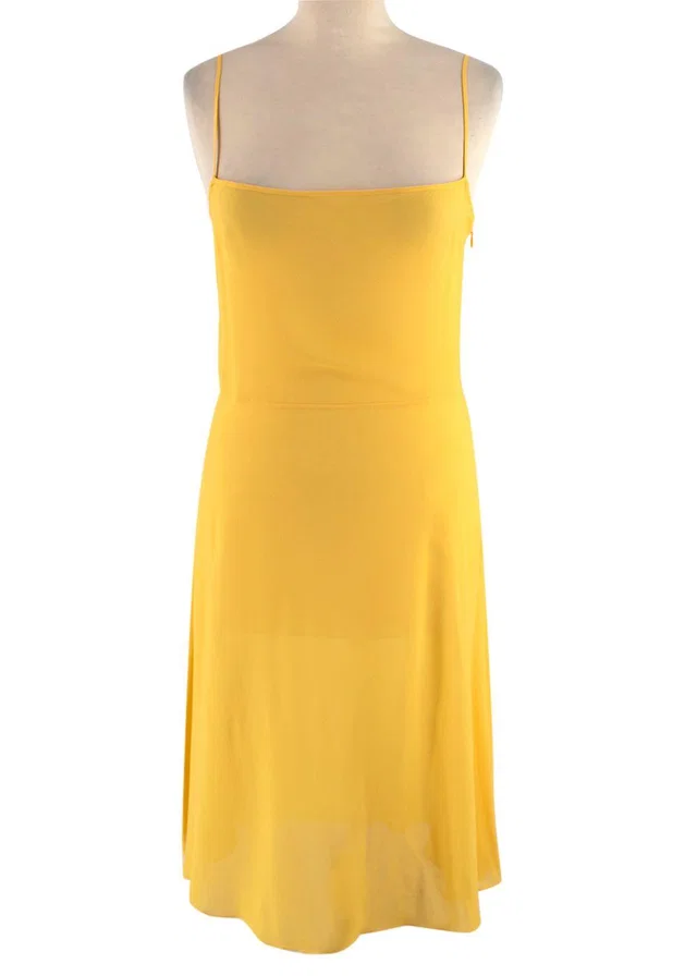Dior Yellow Pixel Zodiac Pattern Silk Midi Dress in Yellow Silk from HEWI