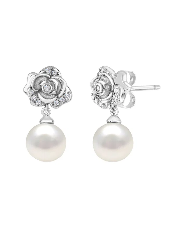 Pearls Silver Pearl & 6.5mm Pearl Drop Earrings, image 1 of 1 from Rue La La