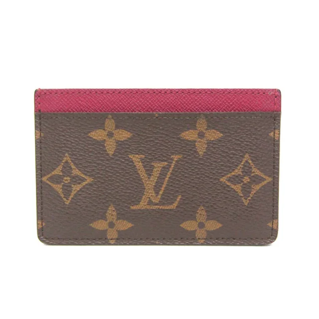 Louis Vuitton Simple Card Case M60703 Monogram Card Case Brown,Fuchsia in Brown/Fuchsia Monogram from Elady