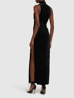 Alessandra Rich Long dress with high neckline in 75% Viscose, 15% Silk, 10% Elastane, photo 3 of 5 from LUISAVIAROMA