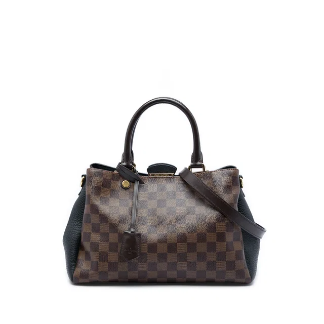 Black Louis Vuitton Damier Ebene Brittany Satchel in Black Canvas from Designer Revival
