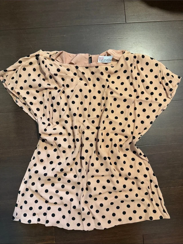 REDValentino Blush Pink Polka Dot Top in red|pink from Poshmark