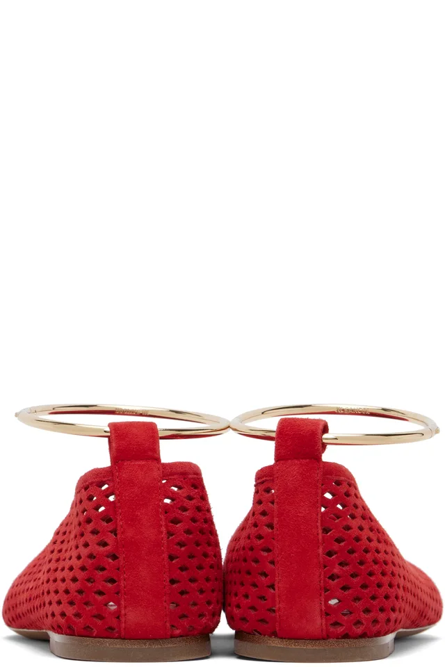 Jil Sander Red Ring Ballerina Flats, photo 2 of 5 from SSENSE