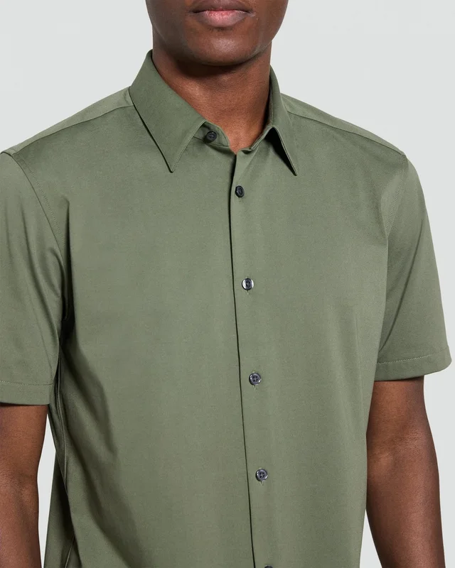 Theory Irving Short-Sleeve Shirt in Structure Knit, photo 5 of 6 from Theory