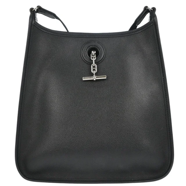 Hermès Black Epsom Vespa PM Shoulder Bag in Black Epsom leather from AMORE Vintage Tokyo