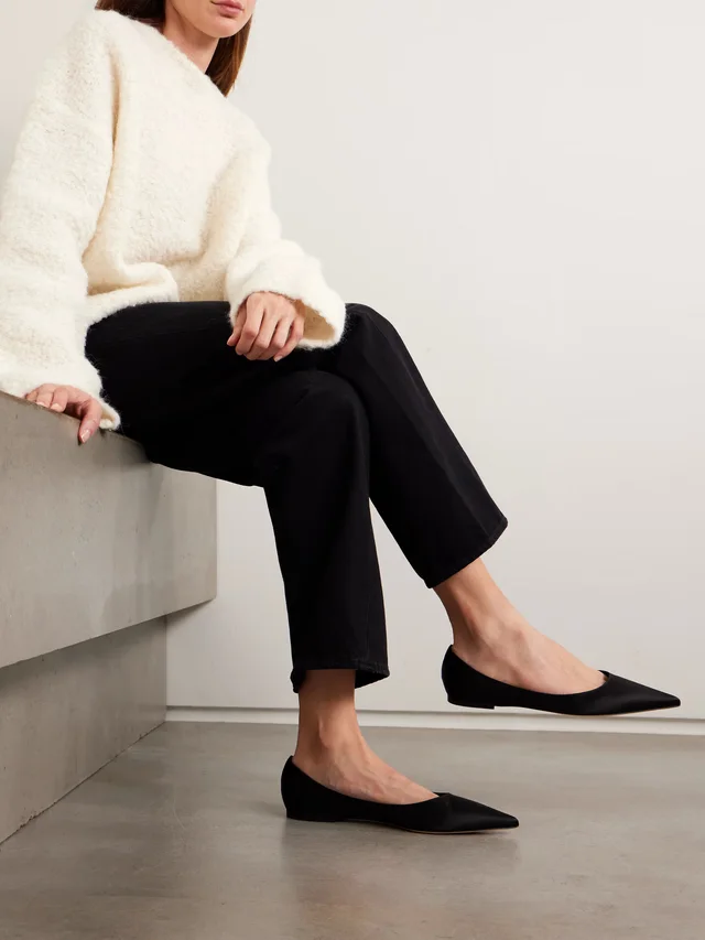 JIMMY CHOO Love satin flats in Black, photo 2 of 2 from NET-A-PORTER (Canada)