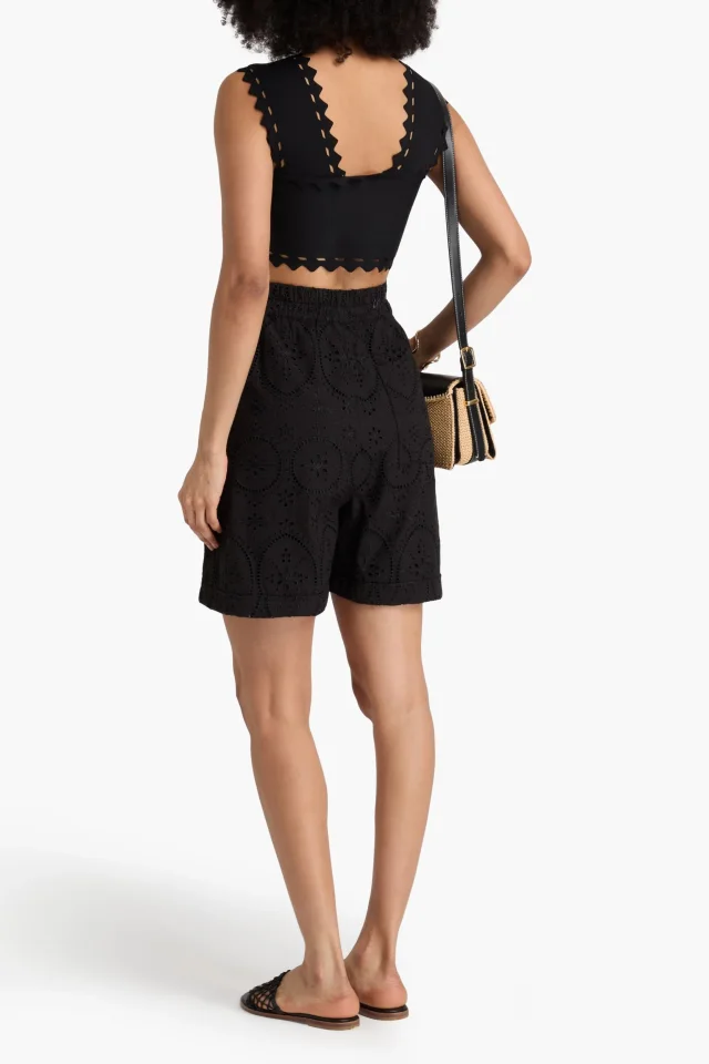 Charo Ruiz Ibiza Lyo Broderie Anglaise Cotton-Blend Shorts in White, photo 15 of 16 from THE OUTNET