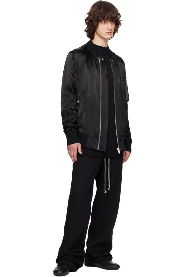 Rick Owens Black Temple Classic Flight Bomber Jacket, photo 4 of 4 from SSENSE