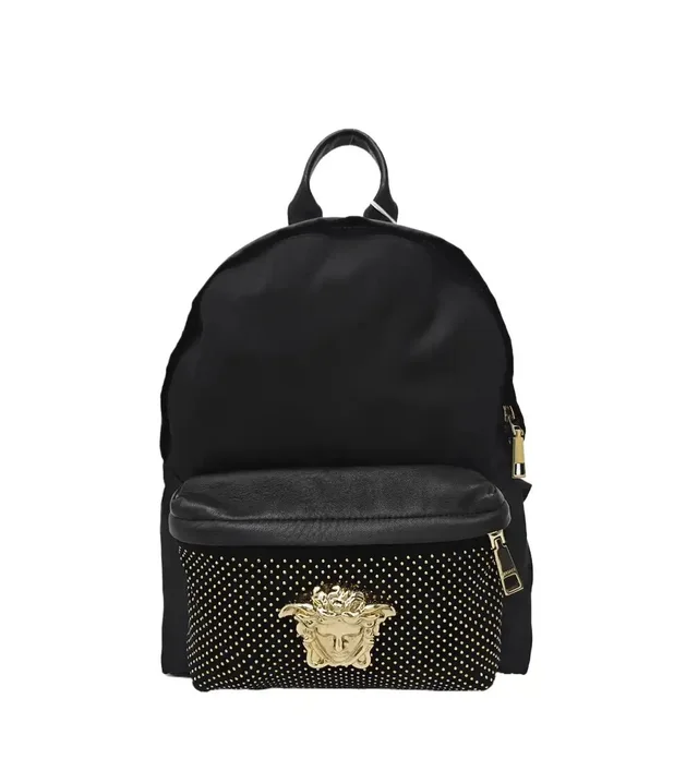 Versace Stud Patch Backpack Gold Hardware in black Nylon from Grailed