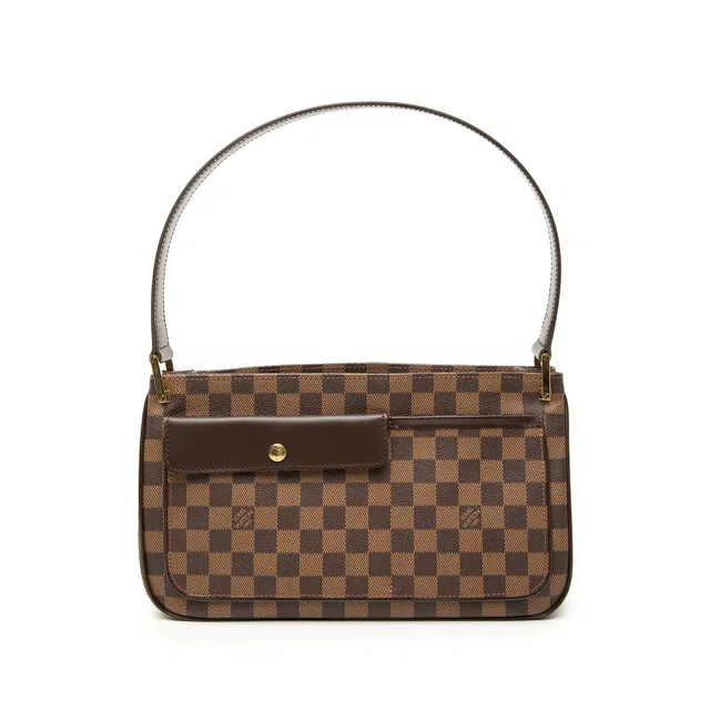 Brown Louis Vuitton Damier Ebene Aubagne Shoulder Bag in Brown Canvas from Designer Revival