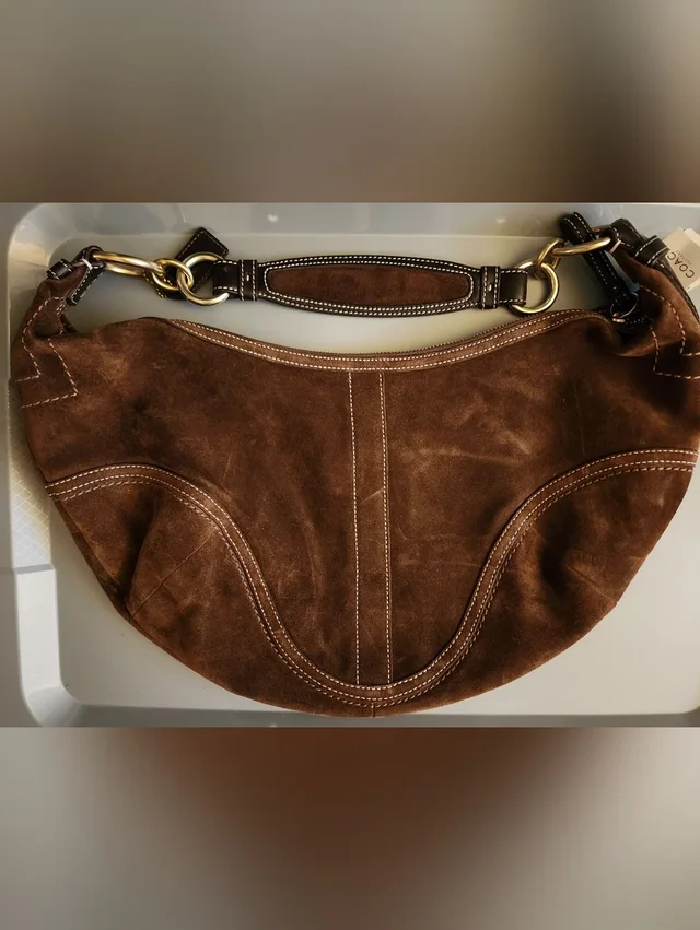 Coach Brown Suede Hobo in brown|red Suede from Poshmark