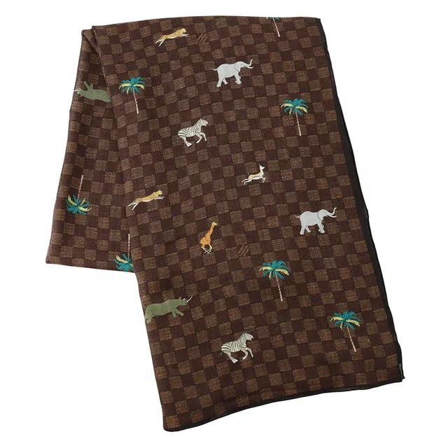 Louis Vuitton × The Darjeeling Limited Stole・Damier Dark BrownM98226 Wool100% from GALLERY RARE