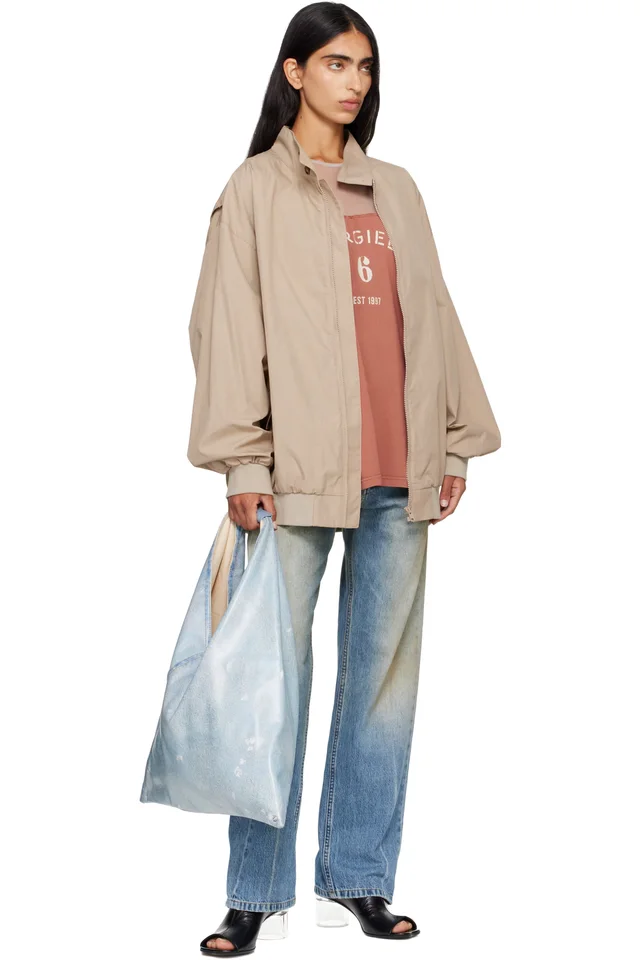 MM6 Maison Margiela Blue Classic Triangle Tote, photo 4 of 4 from SSENSE