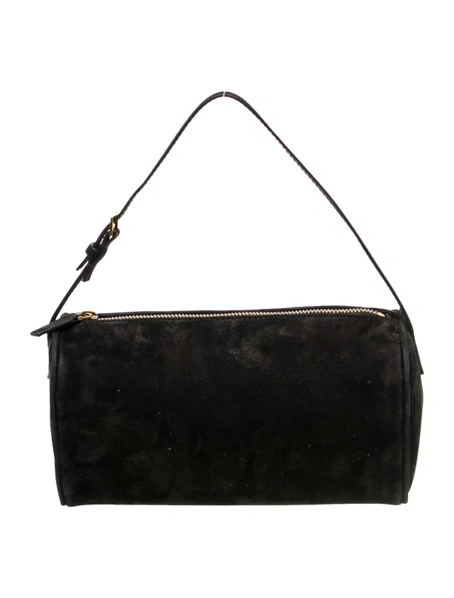 The Row Nubuck 90s Bag in black Suede from The RealReal