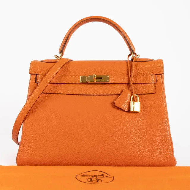 Hermès Kelly 32 Orange Togo GHW in Orange Togo leather from Labellov, photo 2 of 18