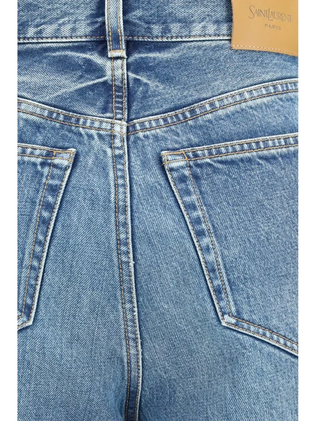 Saint Laurent Logo Patch Straight Leg Jeans, photo 6 of 6 from SENSER