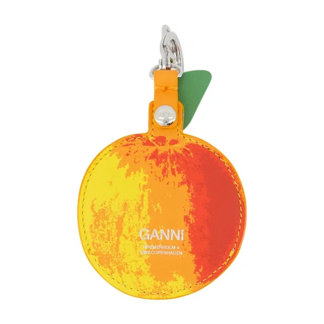 GANNI Leather Apple-Shaped Wallet — Orange Calfskin in Orange Calfskin from HEWI