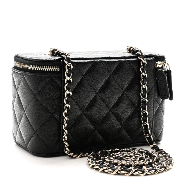Chanel Caviar Quilted Small Vanity Case in Black Caviar leather from FASHIONPHILE, photo 3 of 12