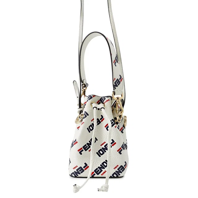Fendi Montresor Mini FILA Collaboration White/Navy/Red8BS010 A5P6 Leather Size Mini in White Leather from GALLERY RARE