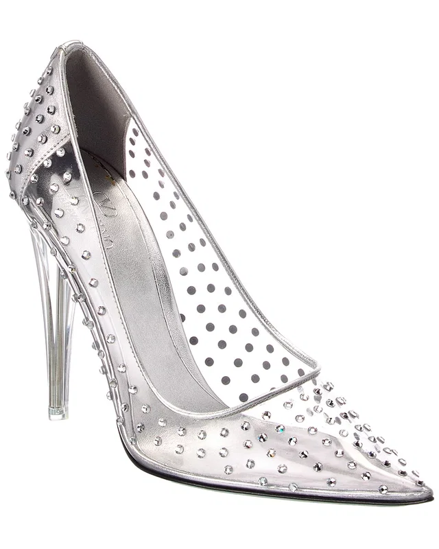 Valentino Rockstud 110 Vinyl & Leather Pump, image 1 of 1 from Gilt