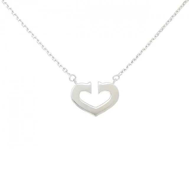 Cartier C Heart 750 White Gold Necklace in White from LuxUness