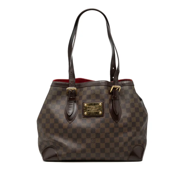 Brown Louis Vuitton Damier Ebene Hampstead MM Tote Bag in Brown Canvas from Designer Revival