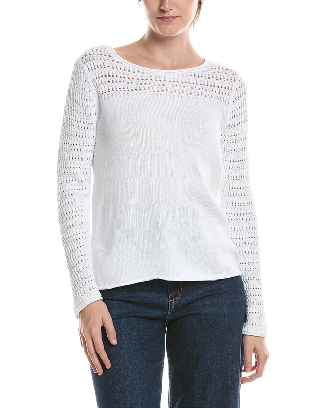 NIC+ZOE Petite Placed Pointelle Sweater, image 1 of 1 from Gilt