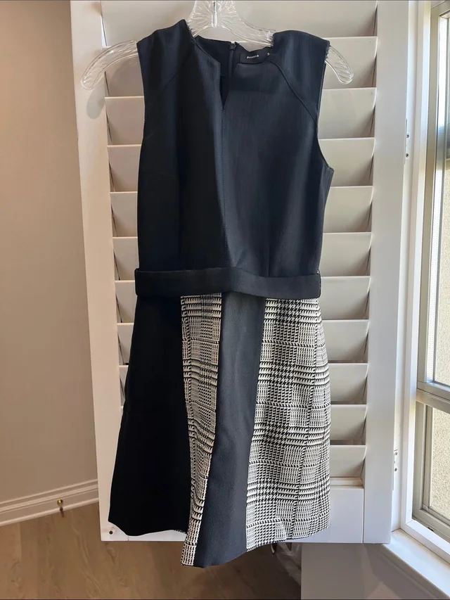 Proenza Schouler Black And White Mixed-Media Mini Dress in black|white from Poshmark