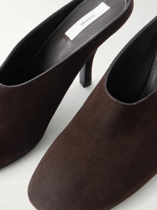 Toteme Contour suede mules brown, photo 3 of 5 from SENSER