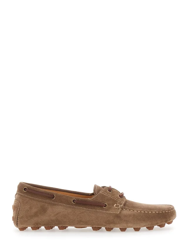 Tod's 'Bubble Gommino' Brown Loafers with Contrasting Stitching in Suede Man in Brown 100% Calf, photo 2 of 8 from Gaudenzi Boutique