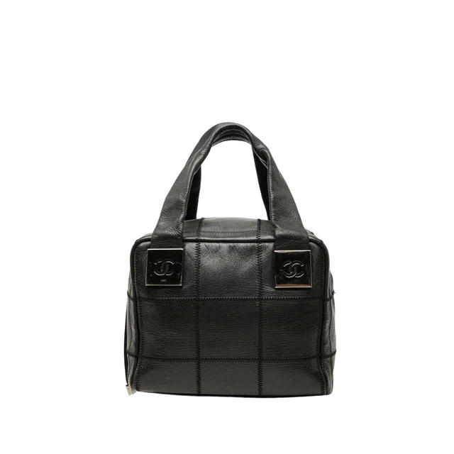 Black Chanel Chocolate Bar Stitched Caviar Handbag in Black Caviar leather from Designer Revival