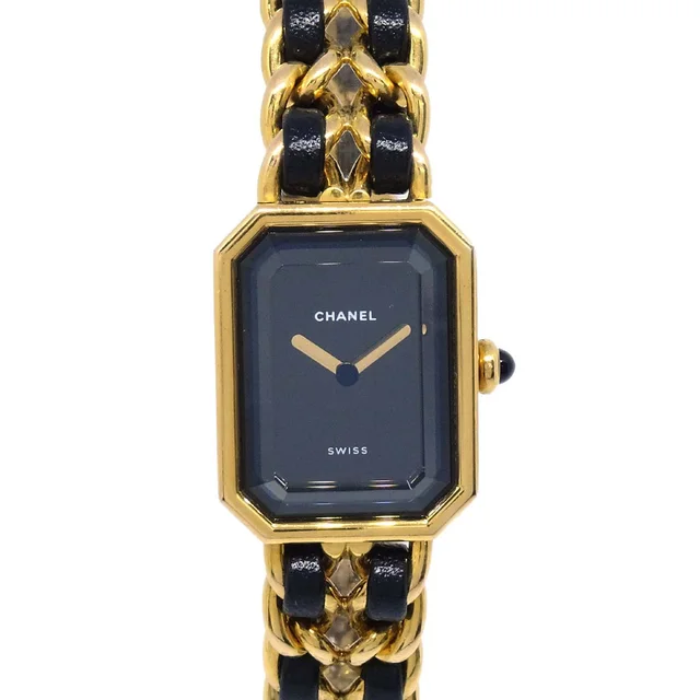 Chanel Premiere Watch Gold #XL in Gold Leather from AMORE Vintage Tokyo