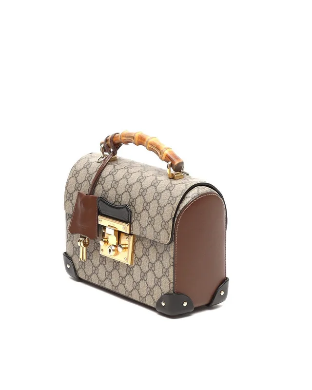 Gucci GG Padlock Bamboo Top Handle Bag in Canvas from A Retro Tale, photo 3 of 9