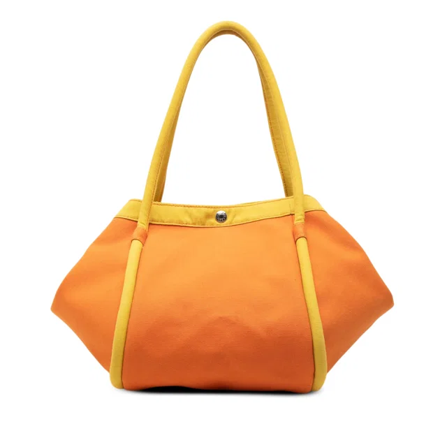 Orange Hermès Toile Lindy Beach Bag in Orange Canvas from Designer Revival