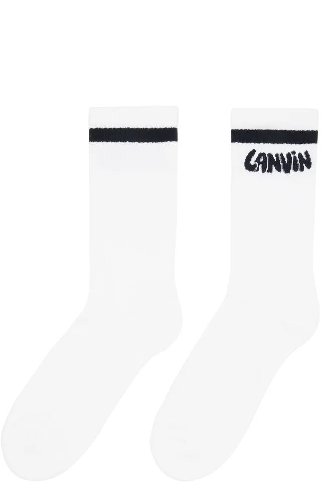 White 'Lanvin' Cotton Socks, photo 2 of 2 from SSENSE
