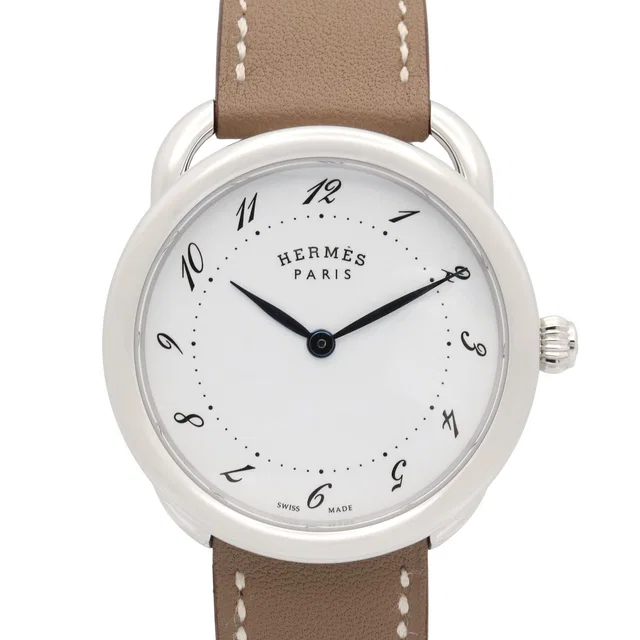 Hermès Watch White Stainless Steel Leather Also Boys in White Leather from The Reluxe