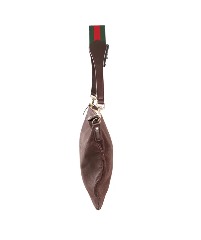 Gucci Large Brown Suede Attache Shoulder Bag in Brown Suede from Luxury Promise, photo 3 of 13